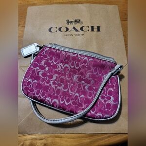 Coach Magenta Signature Wristlet